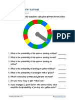 Probability: Color Spinner: Data and Graphing Worksheet