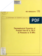 Thermophysical Properties of Propane, National Bureau of Standars.