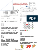 Sinif Matematik Yil Sonu Kazanim Değerlendirme - 2