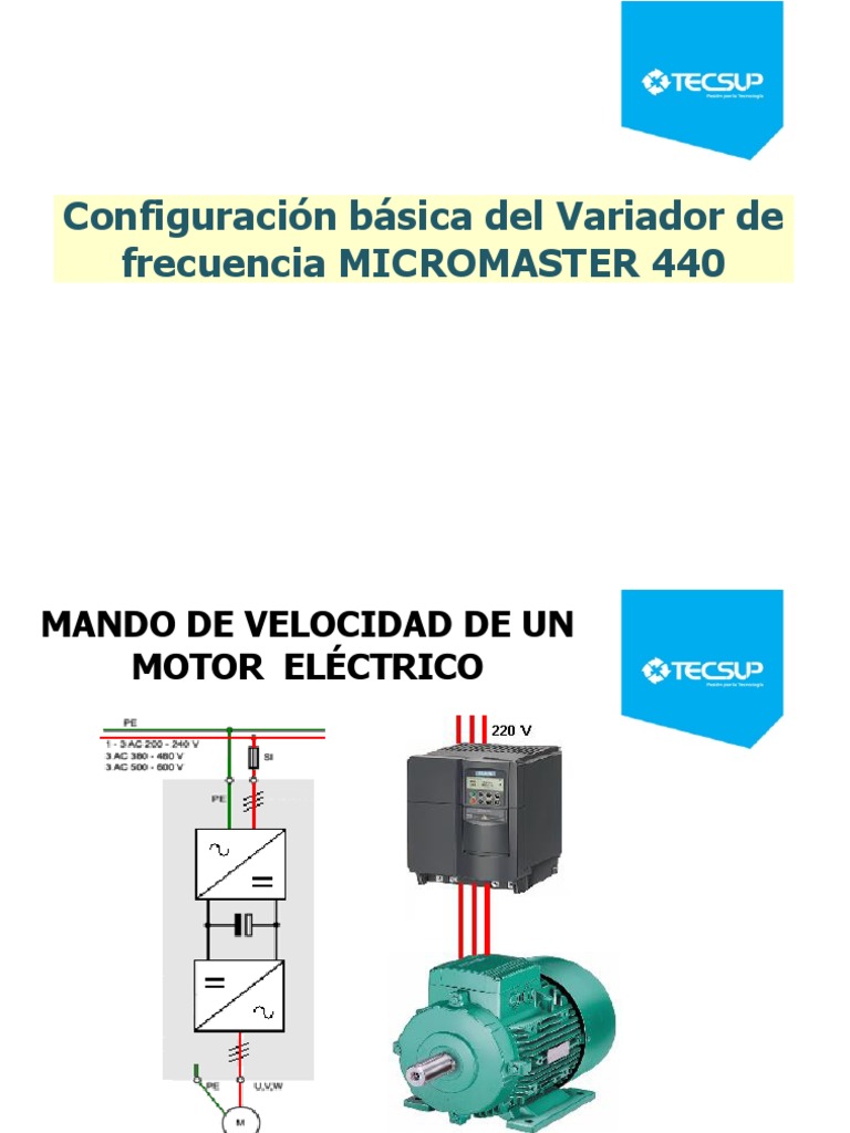 Configuración del Variador MICROMASTER 440 | PDF | Motor eléctrico ...