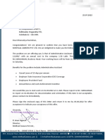 Office Administratior Assitand Offer Letter