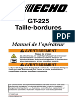 GT-225 Taille-Bordures: Manuel de L'opérateur