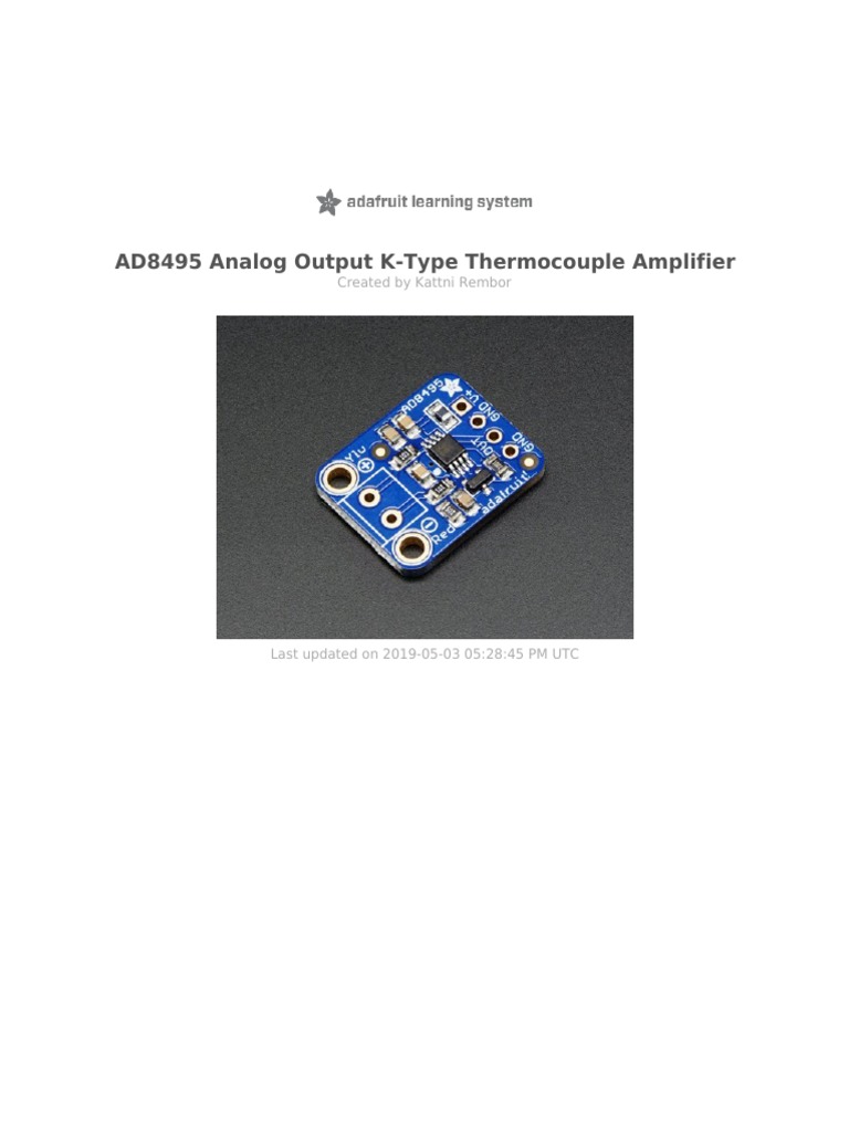 Ad8495 Analog Output K-Type Thermocouple Amplifier – SXEO