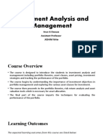 Investment Analysis and Management: Arun G Dsouza Assistant Professor JKSHIM Nitte