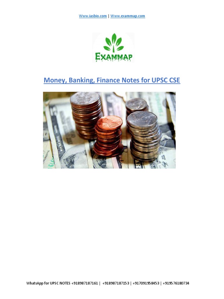 Money, Banking, Finance Notes For UPSC CSE PDF Stocks Reserve