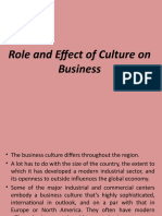 Role and Effect of Culture On Business