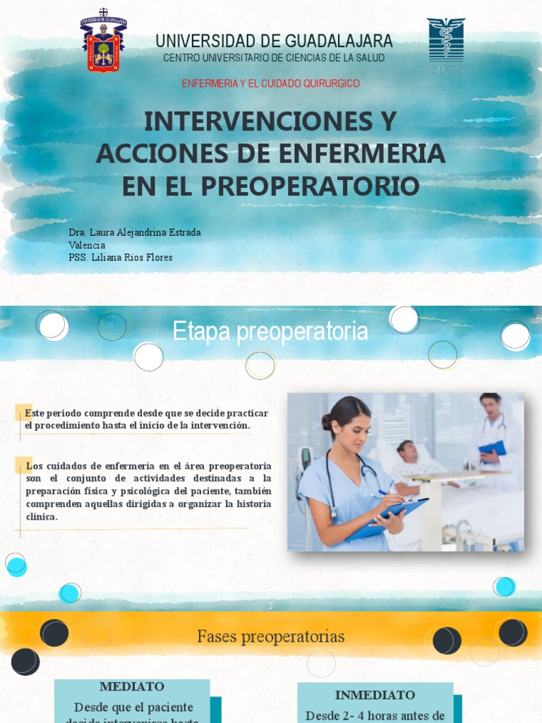 Cuidados de Enfermería en el Preoperatorio | PDF | Medicamentos con ...