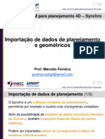 Importação de dados planejamento e geometrias Synchro