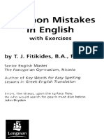 Common Mistakes in English With Exercises