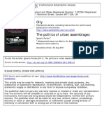 To Cite This Article: Ignacio Farías (2011) : The Politics of Urban Assemblages, City, 15:3-4, 365-374 To Link To This Article