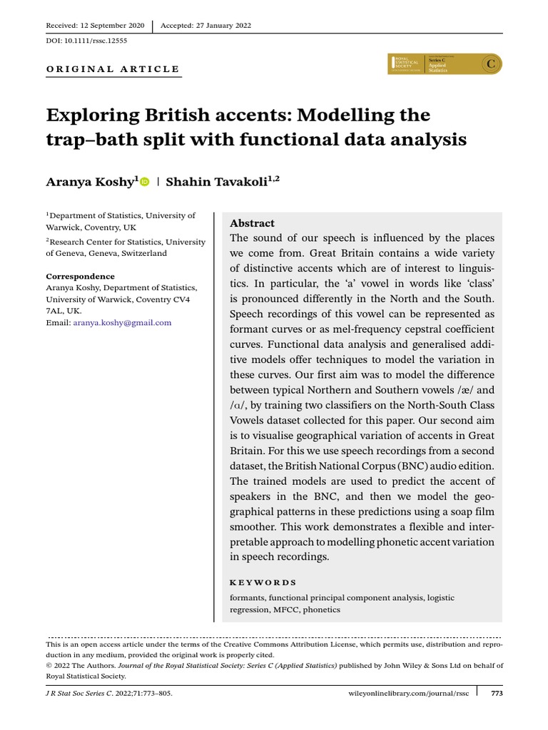 Royal Stata Society Series C 2022 Koshy Exploring British Accents