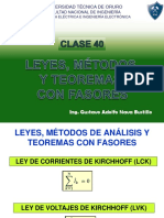 Clase #40 Leyes, Métodos y Teoremas Con Fasores