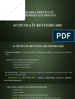 Apărarea Dreptului de Proprietate Privată: Acțiunea În Revendicare