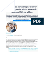 Arreglar El Error de No Se Puede Iniciar Microsoft Outlook XML No Válido