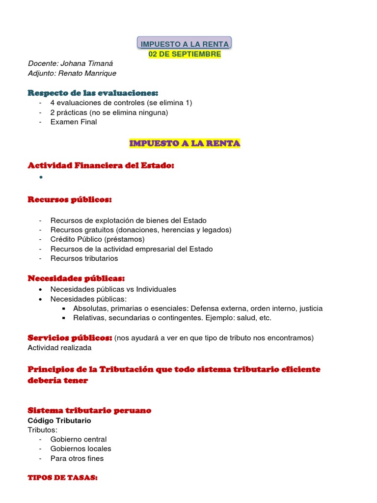 Guía Completa sobre el Impuesto a la Renta | PDF | Impuesto sobre la ...