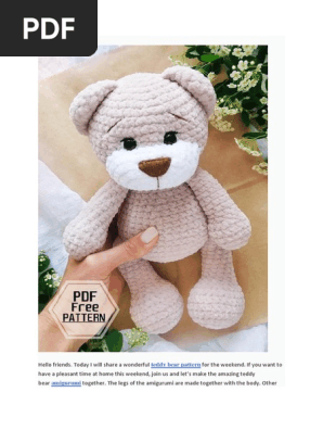 Easy Plush Big Bear Amigurumi PDF Crochet Pattern