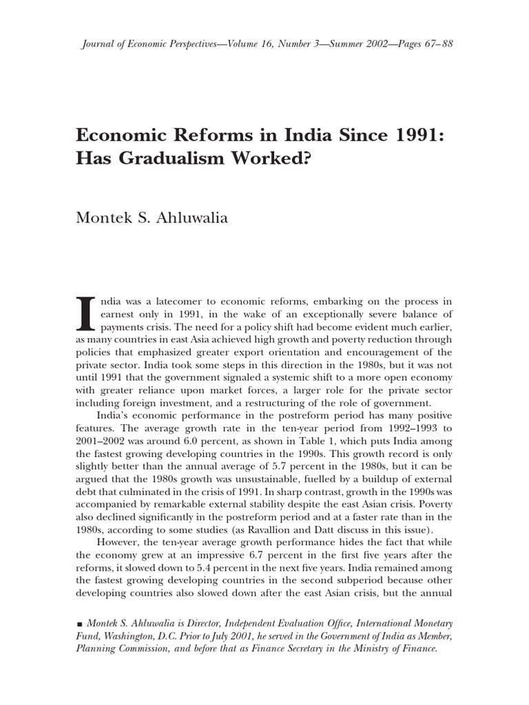 Economic Reforms in India Post-1991 | PDF | Taxes | Government Budget ...