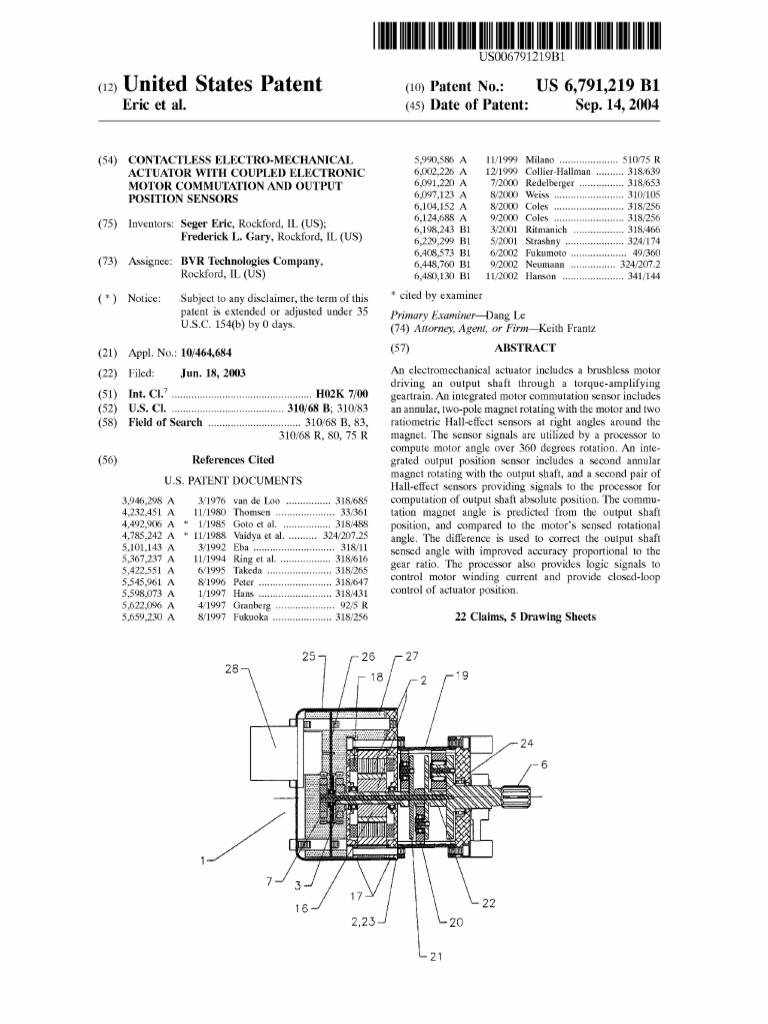 Contactless Electromechanical Actuator | PDF | Electric Motor | Sensor