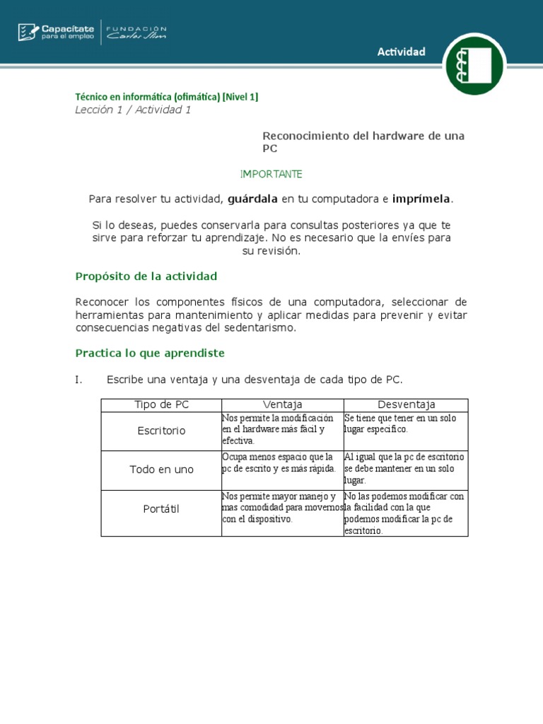 Reconocimiento de Hardware en PC | PDF | Hardware de la computadora ...
