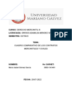 Cuadro Comparativo de Los Contratos Mercantiles y Civiles