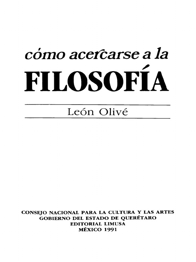 Olive Leon - Como Acercarse A La Filosofia | PDF | Vida | Empirismo