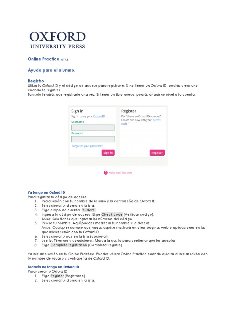 Registro y Soporte en Online Practice | PDF | Chat en linea | Contraseña