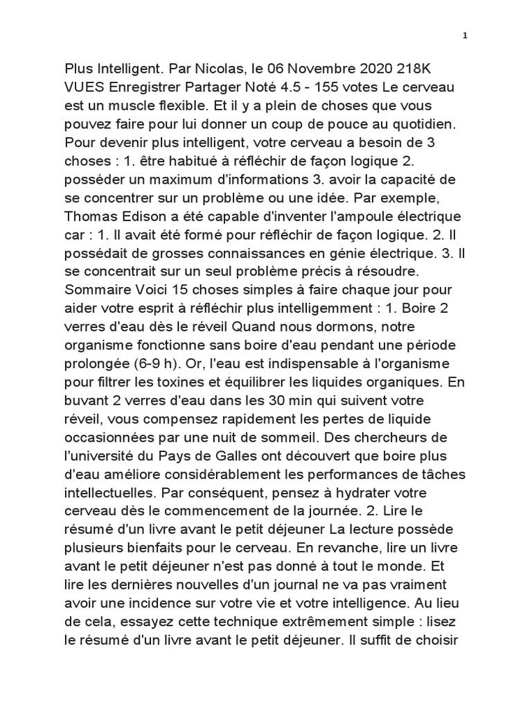 10 Bienfaits de la Lecture | PDF | Sommeil | Cerveau