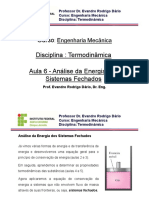 Análise da Energia em Sistemas Fechados