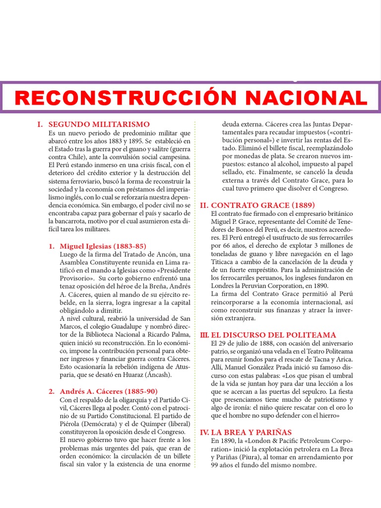 Reconstruccion Nacional PDF Perú América del Sur