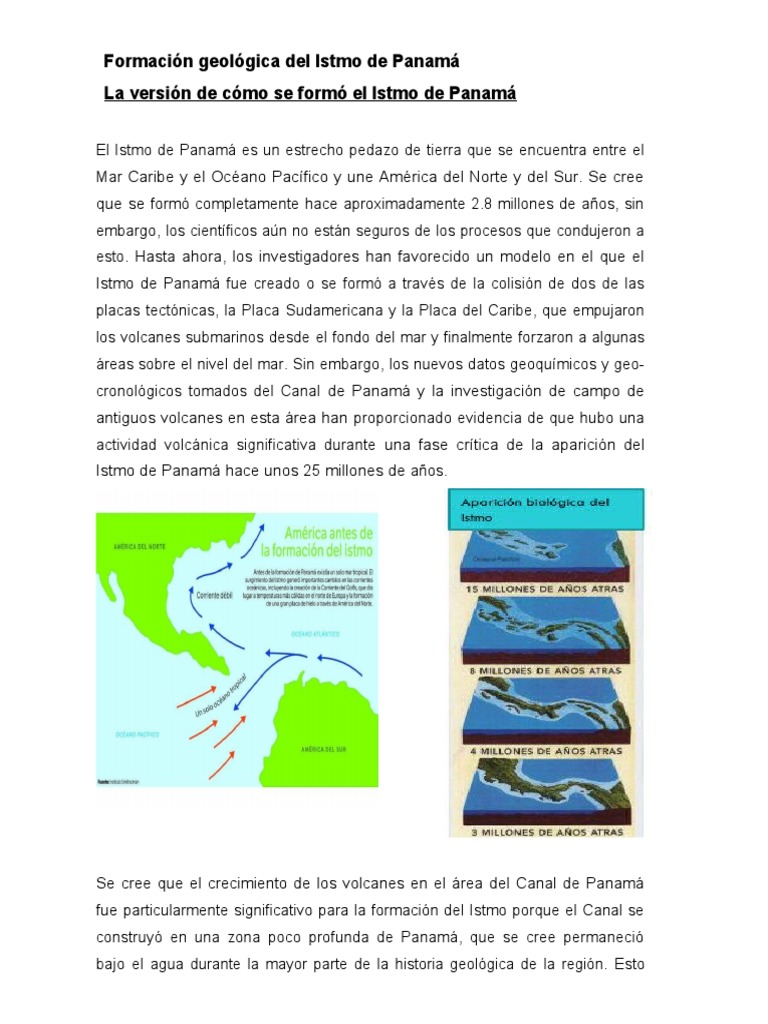 Formación geológica del Istmo de Panamá | PDF | Ciencias de la Tierra
