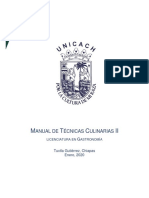 MANUAL TÉCNICAS CULINARIAS II (Actualización 2022)