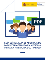 Guía Clínica para El Abordaje de La Disfonía Crónica en Medicina Primaria y Medicina Del Trabajo