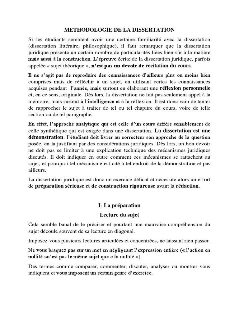 Dissertation Juridique : Guide Pratique | PDF | Loi | Sujet (Grammaire)