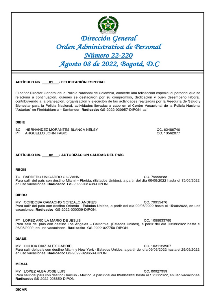 Oap 22 220 Consulta Pdf Cumplimiento De La Ley Crimen Y Violencia