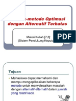 Pertemuan 5 Optimasi Dengan Alter Nat If Terbatas - Lengkap