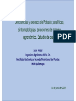 Deficiencias y Excesos de Potasio Analíticas, Sintomatologías, Soluciones de Manejo Agronómico. Estudio de Caso.