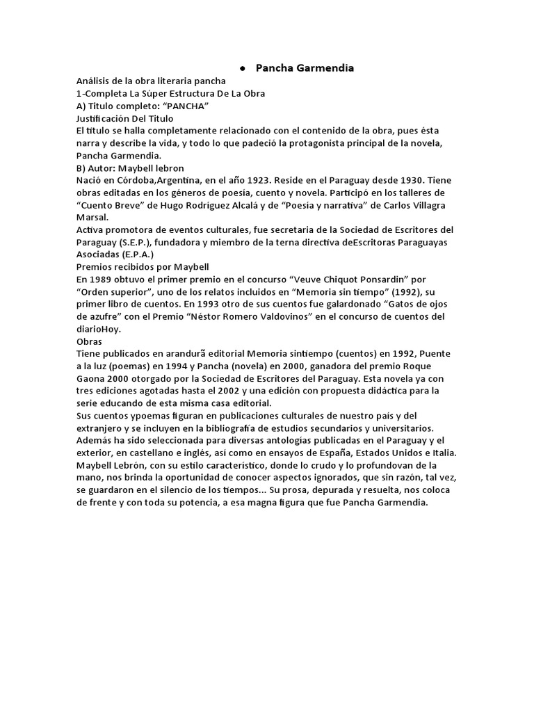 Pancha Garmendia | PDF | Clásicos