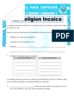 Ficha Inca Religion para Cuarto de Primaria