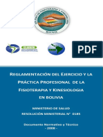 R E P P F K: Eglamentación Del Jercicio Y La Ráctica Rofesional de La Isioterapia Y Inesiologia en Bolivia