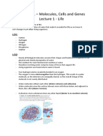 BABS1201 - Molecules, Cells and Genes Lecture 1 - Life: Learning Outcomes