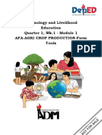 Technology and Livelihood Education Quarter 1, Wk.1 - Module 1 Afa-Agri Crop Production-Farm Tools