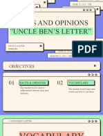 Facts and Opinions "Uncle Ben'S Letter": // APRIL 2021