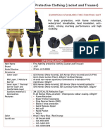 Fire Fighting Protective Clothing (Jacket and Trouser) : Specification