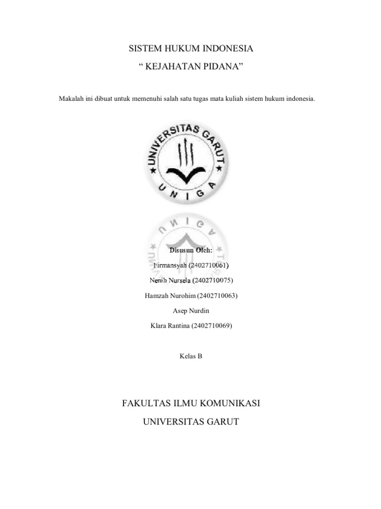 Makalah Sistem Hukum Indonesia