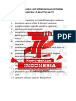 Susunan Acara Hut Kemerdekaan Republik Indonesia 17 Agustus Ke