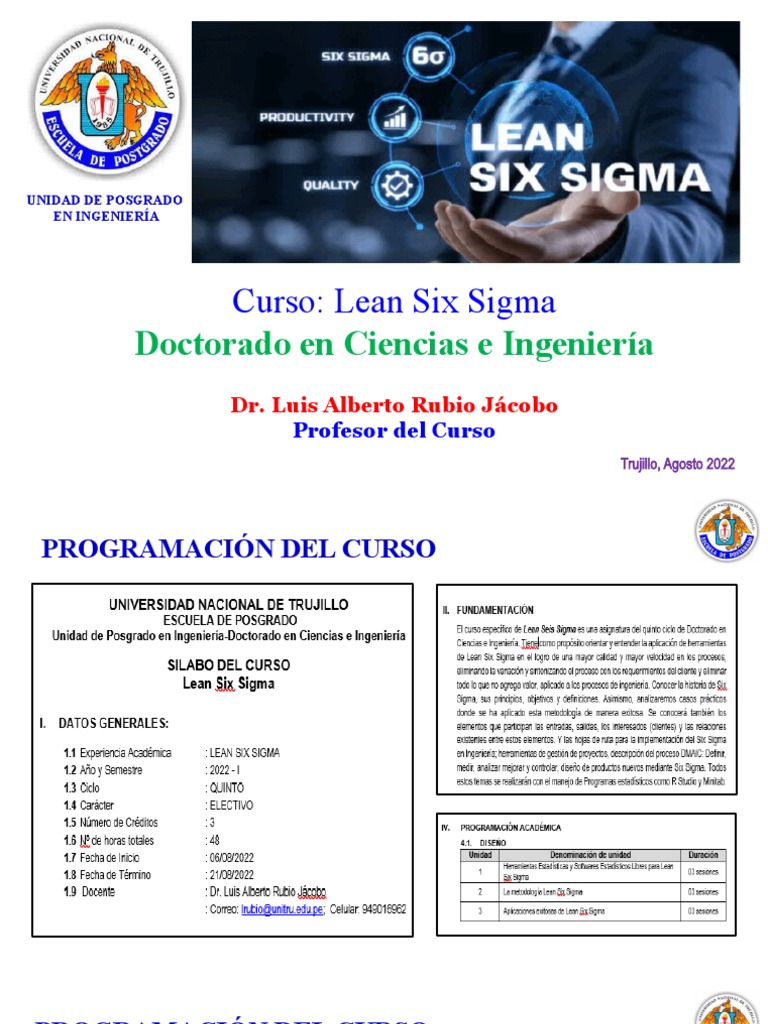 Curso de Lean Six Sigma en Ingeniería | PDF | Lean Manufacturing | Six ...