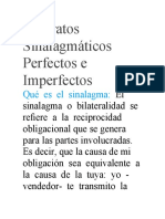 Contratos Sinalagmáticos Perfectos e Imperfectos