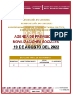 AGENDA DE PREVISIONES DEL 19  DE AGOSTO 2022