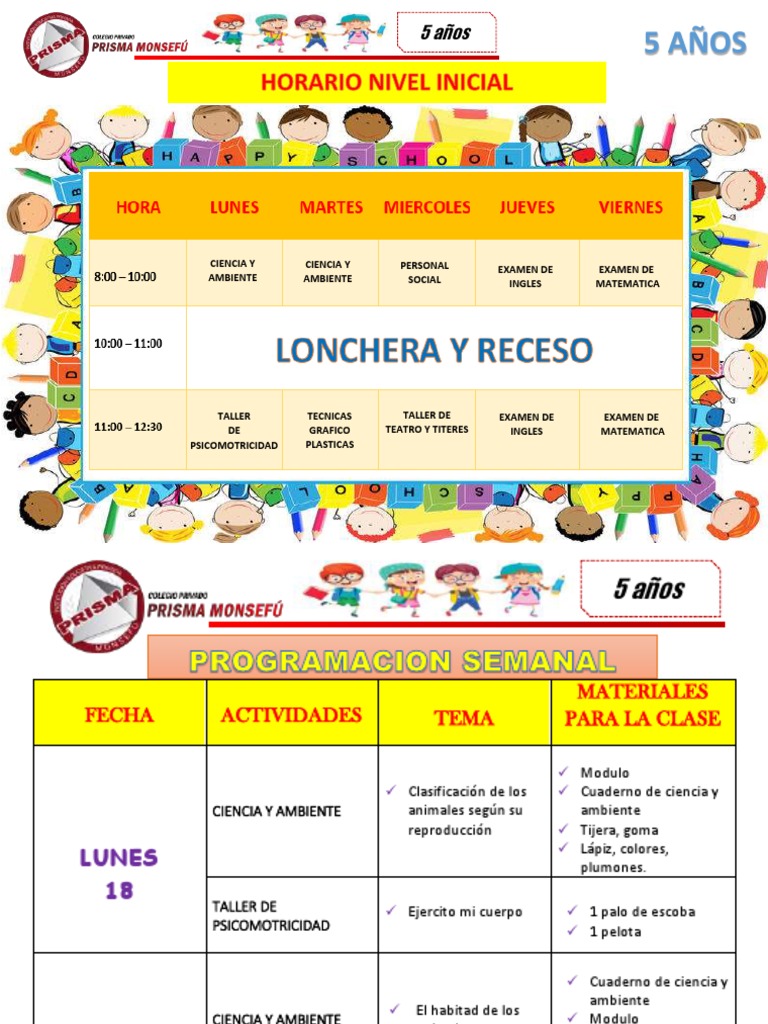 Programacion Semanal Pdf