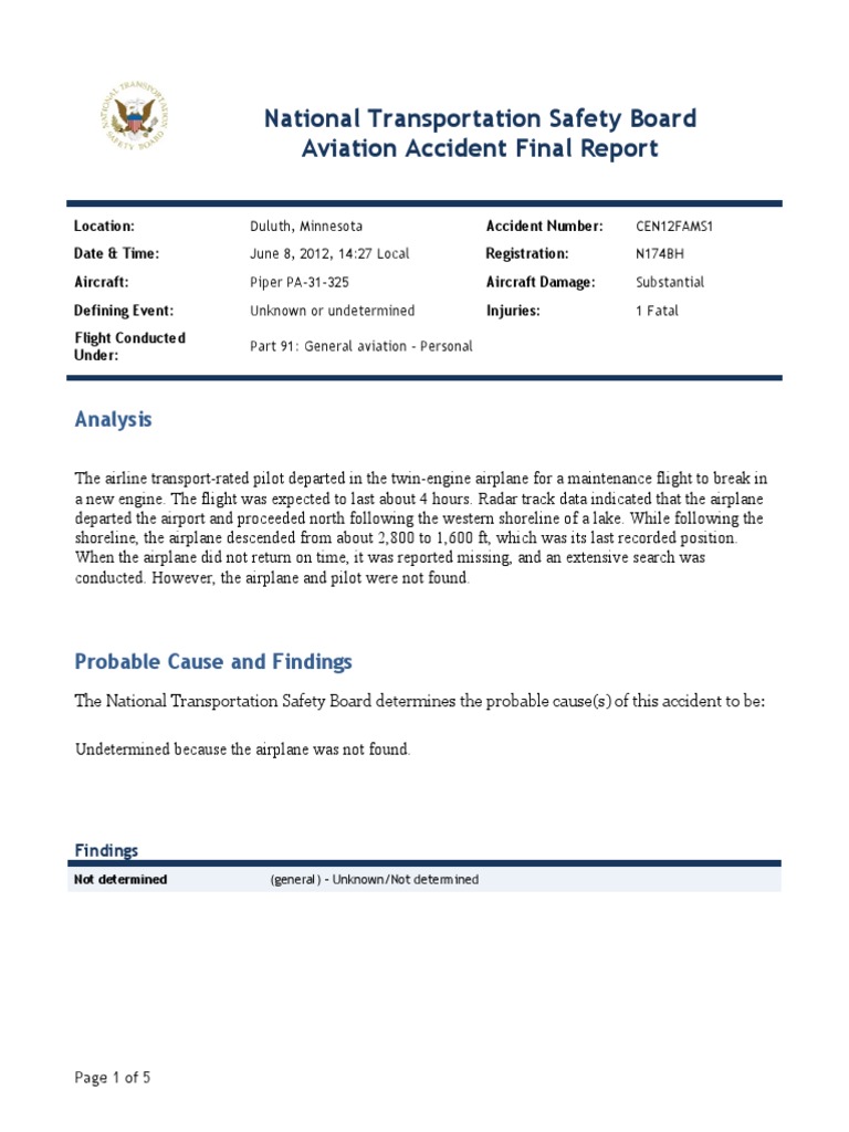 Ntsb report download free pdf aircraft national transportation